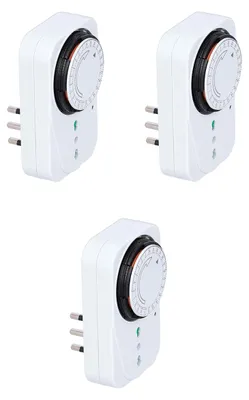 3 Zeitschaltuhren, 24h, analog, programmierbar, Steckdosen-Timer