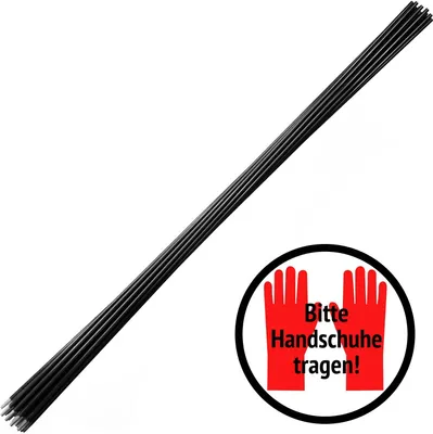 Produktbild von 20 Rankstäbe schwarz Rundstäbe aus Glasfaser (Fiberglas) Glasfaserstäbe GFK Glasfaserverstärkter Kunststoff FRP 1 m x 7 mm