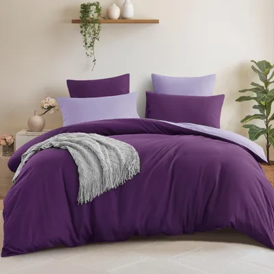 Produktbild von Bettwäsche-Set, 200 x 220 cm - 3-teilig, Lila