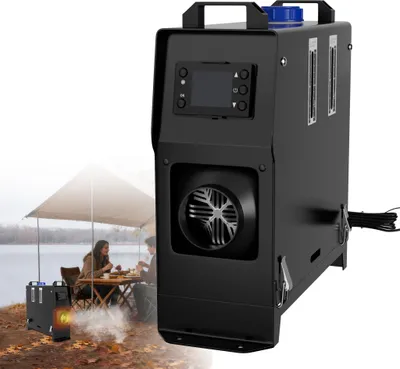 Image de Chauffage à air diesel XINZI 8 kW avec écran LCD et télécommande, chauffage d'appoint, chauffage à air pour le camping, l'atelier et une utilisation hors réseau, noir (type C)