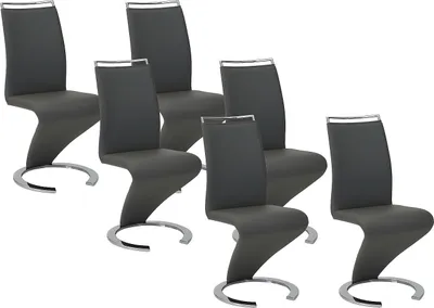 Produktbild von 6er Set TWIZY Stühle - Schwarzes Ökoleder