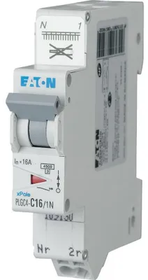 Imagen del producto de Interruptor automático Eaton, tipo C, 1P+N, 20A, para montaje en carril DIN
