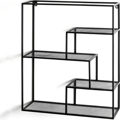 Produktbild von Wandregal >23616< in schwarz, Metall - 50x60x18cm (BxHxT)