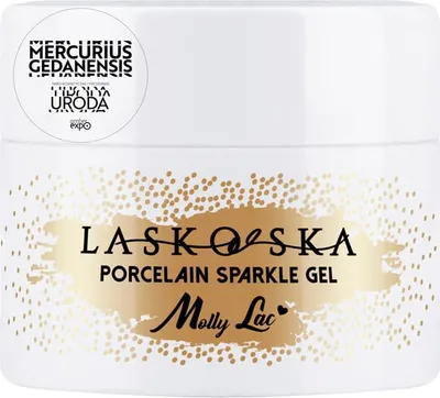 Produktbild von Porcelain Sparkle Gel Laskovska light nude MollyLac 50 g Nagelaufbaugel