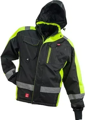 Produktbild von Warme Arbeitsjacke URG Y-8365 Größe M Schutzjacke Winterjacke mit Kapuze Berufsjacke gefüttert Jacke Warnschutzjacke Herrenjacke
