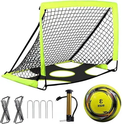 Produktbild von Famanu Faltbare Fußballtore 120x90x90 cm für Kinder - Tragbare Pop-Up Torpfosten