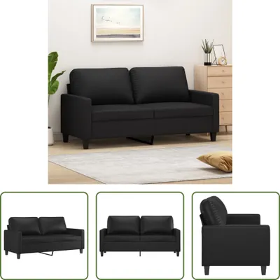 Obrázok produktu pre The Living Store 2-miestna pohovka čierna 140 cm Imitácia kože