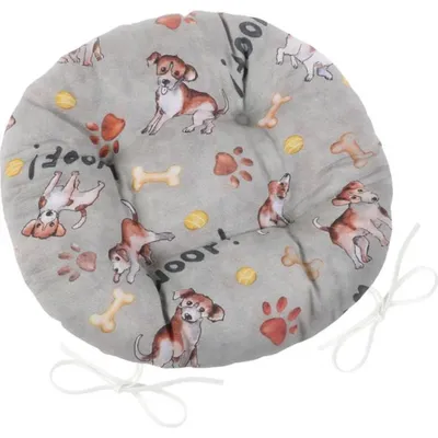 Produktbild von EMA rundes gestepptes Sitzkissen - Durchmesser 40 cm - Grau,Beige
