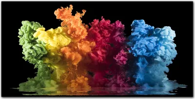 Produktbild von Coloray - Bild aus Glas - Glasbilder - 100 x 50 cm - Küche Wanddekoration Dekoration Wohnzimmer Gehärtetes Glas Glasblock mit Bild - Farbiger Rauch
