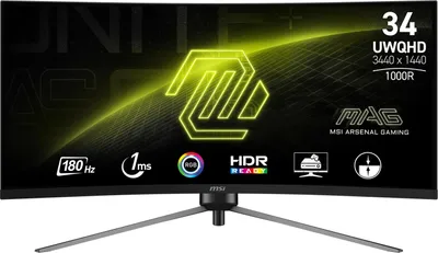 Obrázok produktu pre MSI MAG 345CQR, 86,4 cm (34"), 3440 x 1440 px, UltraWide Dual Quad HD, 1 ms, Čierna