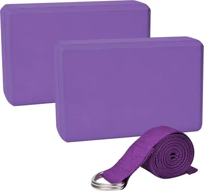 Obrázok produktu pre Chstarina Yoga Block 2Er Set, 1,8 M Baumwoll Yogagurt Violett