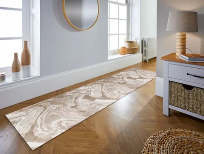 Luxuriöser Wohnzimmer Teppich mit metallischer Marmorierung_Beige_Läufer_#sku_BARK503119369215-BARK503119371146#