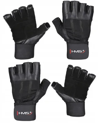 Produktbild von HMS RST04 Leder Fitness Krafttrainingshandschuhe Größe S