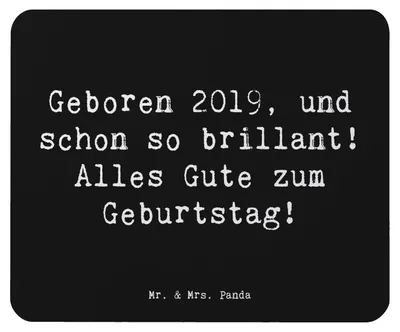 Produktbild von Mr. & Mrs. Panda Mauspad Spruch 2019 Geburtstag - Schwarz - Geschenk, Mouse Pad, Geburtstagsideen, erster, Happy Birthday, Geburtstagsgeschenk, computer, Geburtstagsparty
