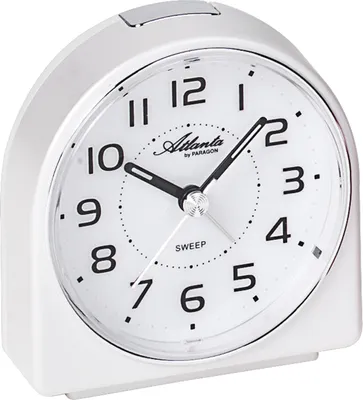 Produktbild von Atlanta 1932/0 Wecker Quarz analog weiß leise ohne Ticken Snooze