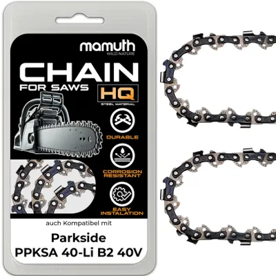 Immagine prodotto di 2x catena per motosega 40cm 1,1mm 3,8" 57TG per Parkside PPKSA 40-Li B2 40V
