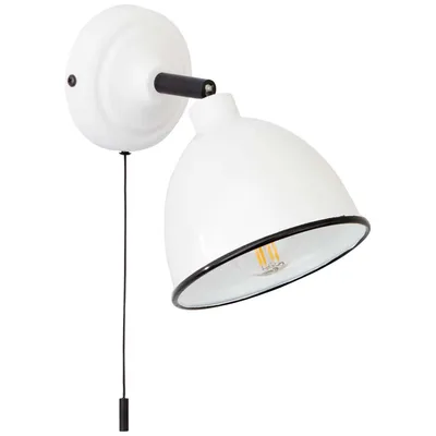 Zdjęcie produktu dla Lampa ścienna Telio z wyłącznikiem pociągowym biała