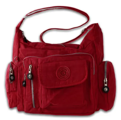 Produktbild von Bag Street Nylon Tasche Damenhandtasche rot 30x15x22 OTJ204R