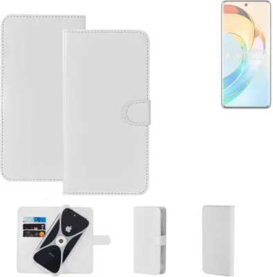 Produktbild von K-S-Trade Handy Hülle Schutz Hülle kompatibel mit Honor Magic6 Lite 5G Cover Case Bookstyle Bumper weiß 1x