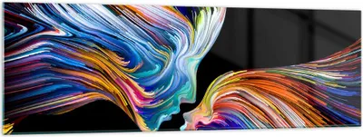 Produktbild von Bilder auf glas - Abstraktion modern - 160x50cm - Glasbilder - Wandbilder - Kunstdruck - zum Aufhängen bereit - Wanddekoration aus Glas - Glas Bilder - Wandbild auf Glas - Einteilig - GAB160x50-3709