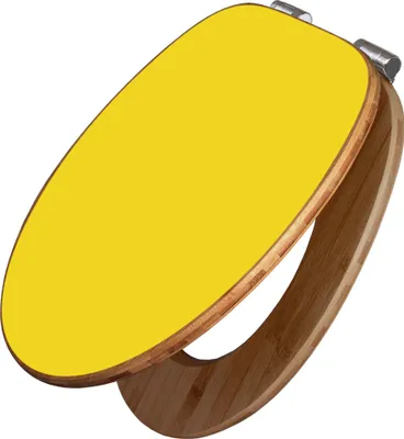 Produktbild von banjado Design WC Sitz Bambus Absenkautomatik -Sonnengelb - Toilettendeckel mit Absenkautomatik Holz/hochwertiger Bambus Klodeckel/WC-Sitz für alle gängigen Toiletten [TDB2-0010]