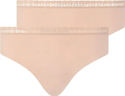 Produktbild von Chantelle Damen Slip 2er Pack - Cozy Chic, unsichtbar, atmungsaktiv Nude L