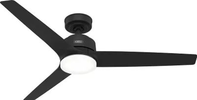 Image de Ventilateur de plafond avec éclairage LED et télécommande Galvin Noir 132 cm