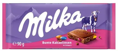 Productafbeelding van Milka Bunte Kakaolinsen, Alpenmelk chocoladetafel, verpakking van 90g