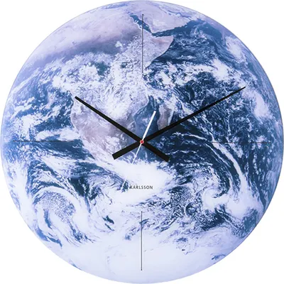 Produktbild von Karlsson - Wanduhr Earth - Blau - Ø60cm