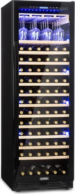 Produktbild von Klarstein Weinkühlschrank, 1 Zonen Getränkekühlschrank, 433L Einbau-Weinschrank Schmal, Wein-Kühlschrank mit Glastür, Indoor/Outdoor Flaschenkühlschrank, Wine Fridge 5-20°C, 165 Flaschen