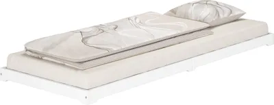 Produktbild von Weißes Flachbett extra niedriges Holzbett in Überlänge 90x220 Kiefer V-60.47W-09-220ohne Zubehör