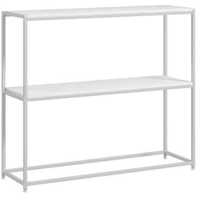 Produktbild von Eingangskonsole mit offenem Regal, aus Stahl und Spanplatte, 100 x 30 x 87 cm, wei?