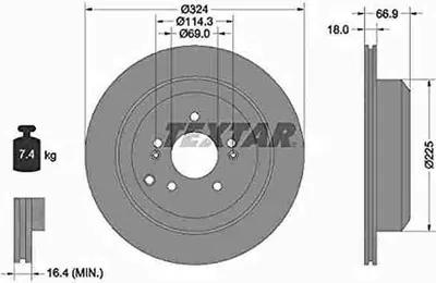 Produktbild von TEXTAR Bremsscheibe Artikel: 92242603