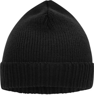 Produktbild von Promotion Strickmütze mit Umschlag black, Gr. one size