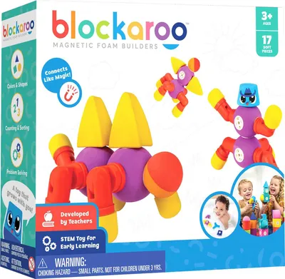 Obrázok produktu pre Blockaroo Magnetické penové bloky zvieratá, 17dlg.