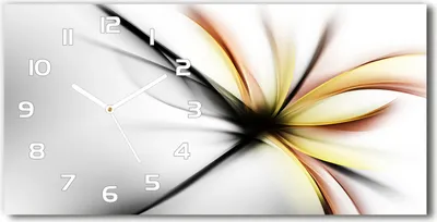 Produktbild von Wanduhr aus Glas – 60x30 cm - Glasbild - Glasuhr - Gehärtetes Glas - weisse-zeiger - Blume Abstraktion