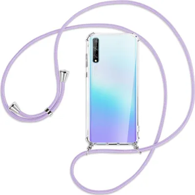 Produktbild von Handykette Backcover-Schutzhülle mit Band (Metall silberfarben) für Huawei P Smart S // Enjoy 10s / Y8p - violett