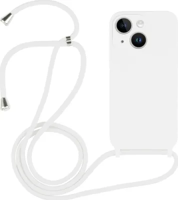 Produktbild von Mobigear Lanyard iPhone 14 Silikon Handykette - Weiß