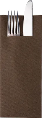 Produktbild von Airlaid Besteckservietten "Pub" Braun, 40 x 33 cm, 75 Stück - Mank