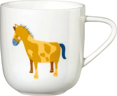 Produktbild von ASA Selection coppa kids Henkelbecher Western Horse Wiebke, Becher, Tasse, Teetasse, Fine Bone China, Weiß, 250 ml, 38065314