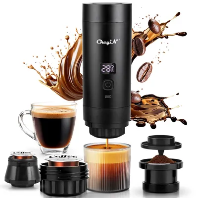 Produktbild von CkeyiN Tragbare Elektrische Espressomaschine mit USB-C,Reisekaffeemaschine für Kaffeepulver und NS-Kapseln,kompakt für Reise, Camping und Büro