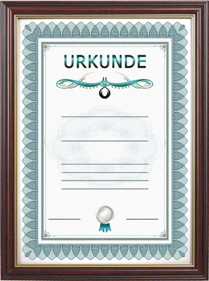 A framed certificate with decorative borders and text.