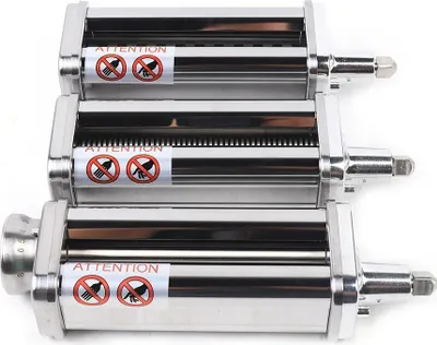 Immagine prodotto di Sfogliatrice per pasta per ravioli e wonton - Sfogliatrice manuale a rulli - Spessore regolabile da 0,3 a 2,3 mm - Lunghezza dei rulli: 14 cm - Lunghezza totale: 24,5 cm - Acciaio inossidabile/alluminio - Colore argento