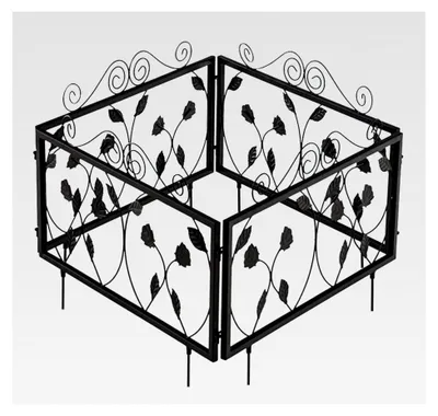 Produktbild von Metallgartenzaun, 34,5 x 56,5 cm, Beeteinfassung, Zaun, Beetzaun, Metallbordüre, Klappzaun, Landschaftszaun für Blumenbeet