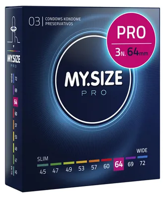 Immagine prodotto di MY.SIZE PRO Preservativi Elite taglia 6, 64 mm, XL, 3 preservativi, vestibilità perfetta e dimensioni adatte a tutti