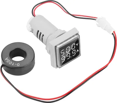 Obrázek produktu pro Digitální LED displej pro střídavý proud a napětí, 22 mm, 0šC100 A (bílý)