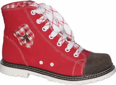 Produktbild von Trachten-Stiefeletten Jacky rot / braune Kappe / rot 36