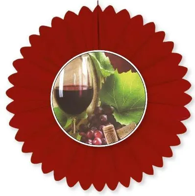 Produktbild von Dekofächer Wein rot 60 cm, schwer entflammbar