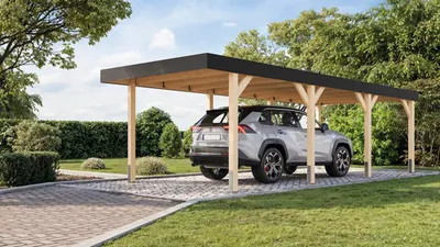 Produktbild von Einzelcarport Karibu Leimholz 312,5 x 724 cm natur
