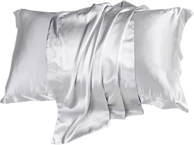 Imagen del producto de Funda de almohada de seda, 2 unidades, suave y sedosa, 50 x 80 cm, satén